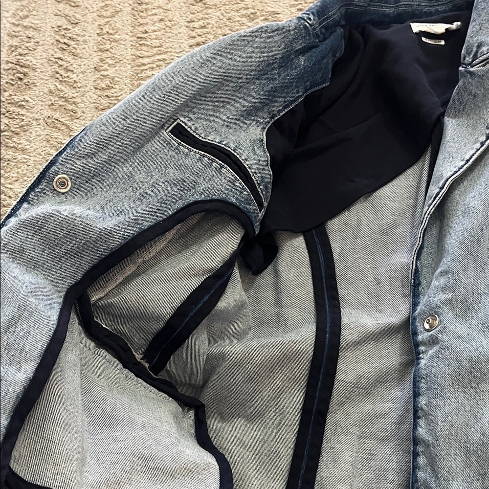 Good American Light Blue Cotton Denim Uniform Style Blazer Jacket Small - Picture 10 of 14